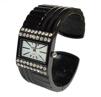 Montre femme Alberto Fioro,  Noire et strass -70%